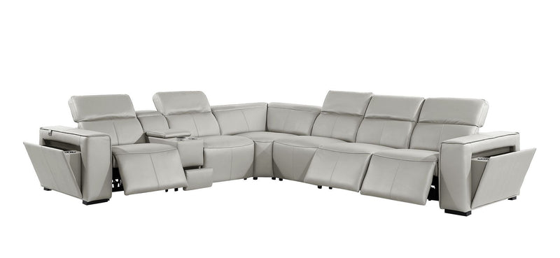 1224 - 7-Piece L-Shaped Sectional Sofa In With 3 Power Recliners & Power Headrests