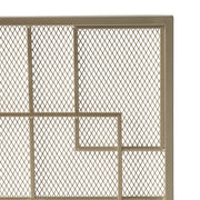 Noble House Dorothy modern single panel iron fireplace screen with decorative design and sturdy frame for hearth protection