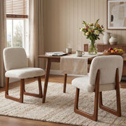 Dining Chair With Curved Legs (Set of 2) - Beige / Brown - R&R Furniture Gallery (Fountain Valley, CA)