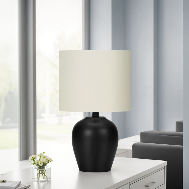 Lighting, Table Lamp, Transitional - Black / Cream - R&R Furniture Gallery (Fountain Valley, CA)
