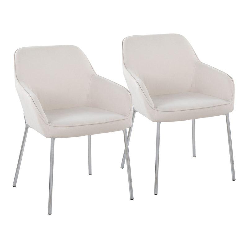 Set of two Lumi Source Daniella contemporary modern dining chairs with sleek design and upholstered seats.