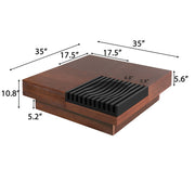 Italian Retro Inspired Acacia Wood Storage Coffee Table - Brown / Black - R&R Furniture Gallery (Fountain Valley, CA)