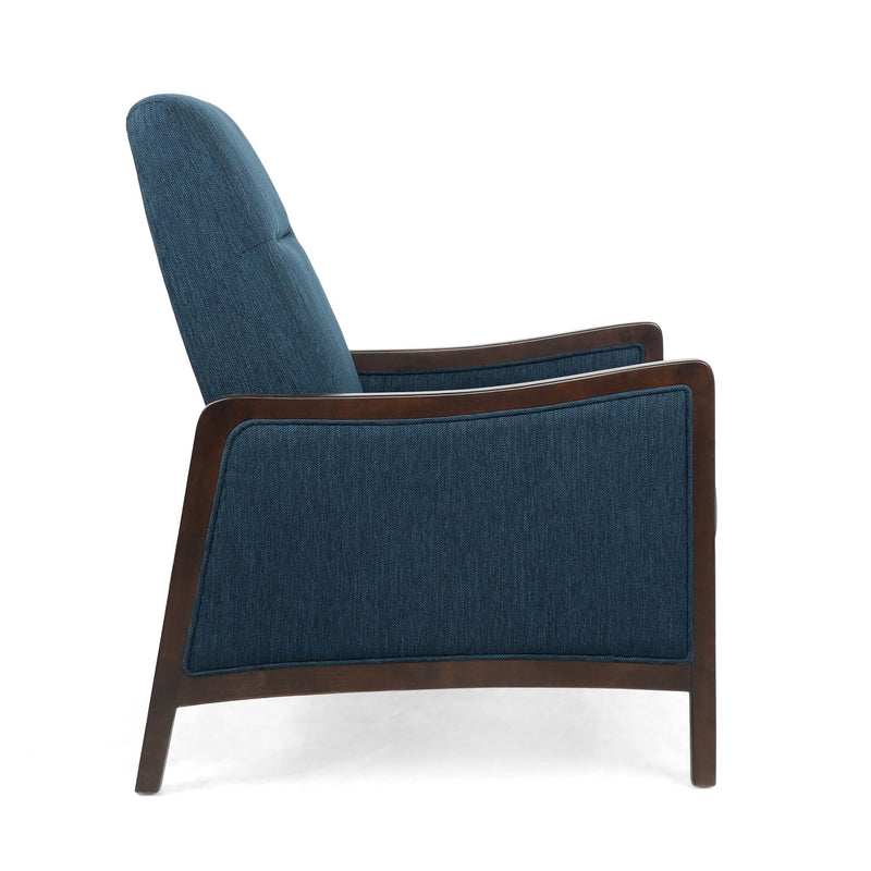 Contemporary fabric upholstered Noble House Drury pushback recliner in a stylish, modern design with plush cushioning and a sleek finish.