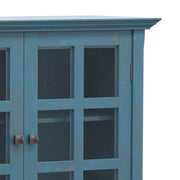 Handcrafted Acadian medium storage cabinet by Simpli-Home, featuring a natural wood finish and modern accent cabinet design.