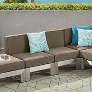 Outdoor Aluminum Armless Chair With Cushion - Silver - R&R Furniture Gallery (Fountain Valley, CA)
