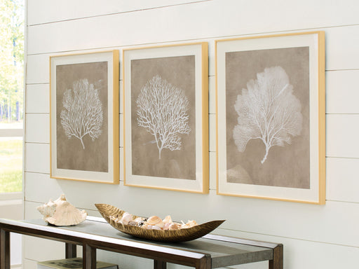Hendridge - Wall Art Set (Set of 3) - Taupe / White - R&R Furniture Gallery (Fountain Valley, CA)