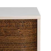 Michael Amini Pavira accent nightstand with a sleek wood finish and elegant design, ideal for modern bedroom decor.