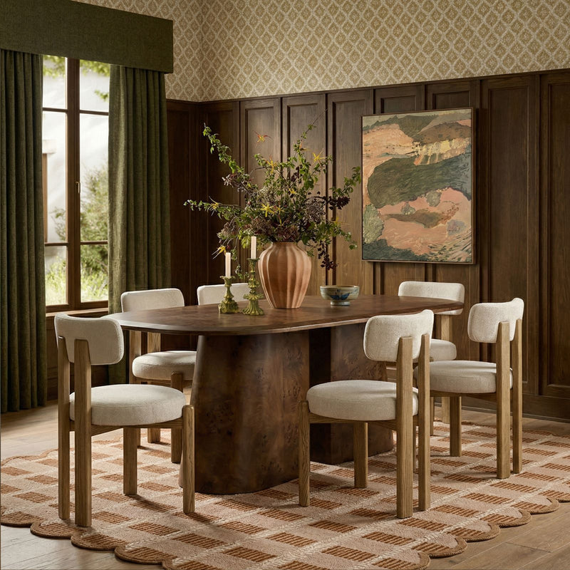 TOV Furniture Odessa dining side chair with wooden legs and upholstered seat in a modern design.
