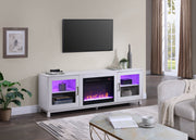 Summit - TV Stand Console With Fireplace - White Walnut Finish - R&R Furniture Gallery (Fountain Valley, CA)