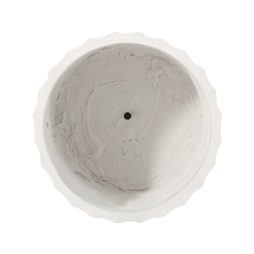 Planter With Subtle Pleated Design - Antique White - R&R Furniture Gallery (Fountain Valley, CA)
