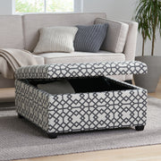 Richmond - Storage Ottoman With Unique Pattern And Ample Storage - Gray - R&R Furniture Gallery (Fountain Valley, CA)
