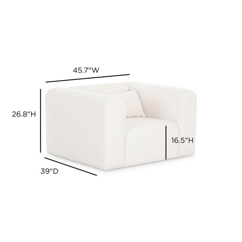 Tarra - Chenille Armchair - Cream - R&R Furniture Gallery (Fountain Valley, CA)