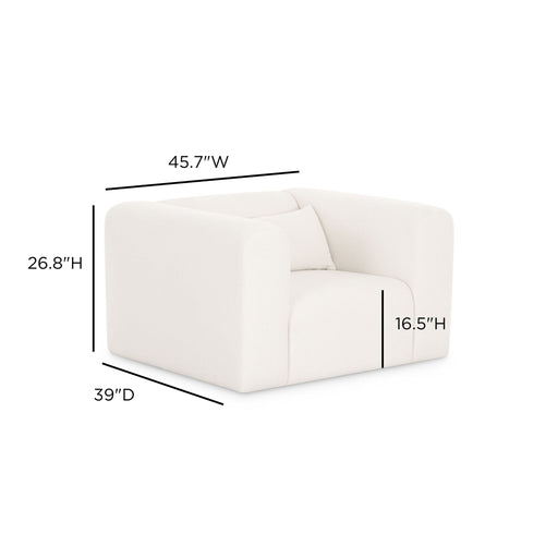 Tarra - Chenille Armchair - Cream - R&R Furniture Gallery (Fountain Valley, CA)