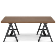 Handcrafted solid wood sawhorse-style coffee table by Simpli-Home with a sturdy, natural finish and simple, functional design.