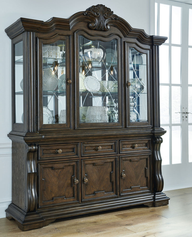 Maylee - Dining Buffet And Hutch - Dark Brown - R&R Furniture Gallery (Fountain Valley, CA)