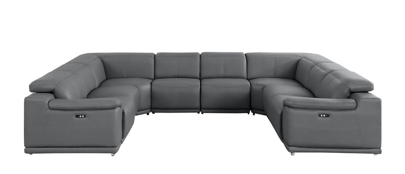 2679 - 8-Piece U-Shaped Power Reclining Sectional In Genuine Leather (4 Recliners)