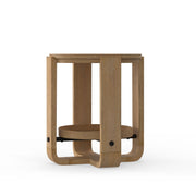 Escape - Round End Table With Shelf - Glazed Natural Oak / Black Metal Trim - R&R Furniture Gallery (Fountain Valley, CA)