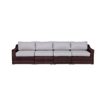Outdoor 4 Piece Rattan Wicker Sectional Seating Group With Cushions - Brown Mix
