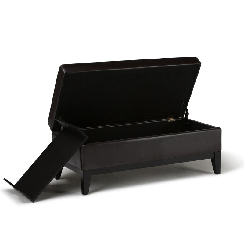 Oregon - Contemporary Storage Ottoman Bench With Tray - R&R Furniture Gallery (Fountain Valley, CA)