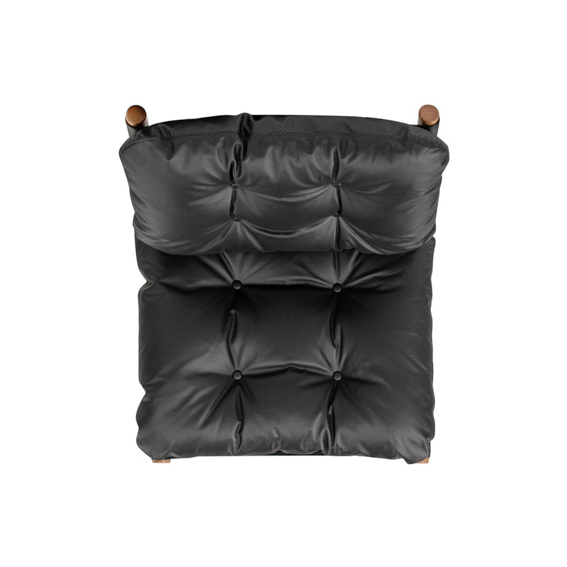 Oxford Leather Mid-Century Modern Accent Chair - Noir Black - R&R Furniture Gallery (Fountain Valley, CA)
