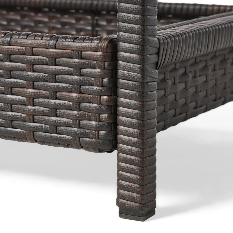 Resin Wicker Bar Cart With Metal Frame - Brown - R&R Furniture Gallery (Fountain Valley, CA)