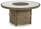 Rainier Ranch - Round Fire Pit Table - Beige - R&R Furniture Gallery (Fountain Valley, CA)