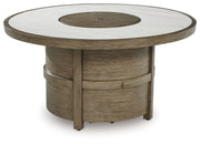 Rainier Ranch - Round Fire Pit Table - Beige - R&R Furniture Gallery (Fountain Valley, CA)