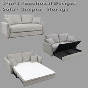 Oran - Sofa With Sleeper - Gray Chenille - R&R Furniture Gallery (Fountain Valley, CA)