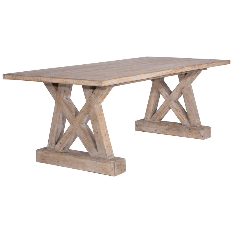 Paredes - Rectangle Dining Table 82" - Light Warm Wash With Water