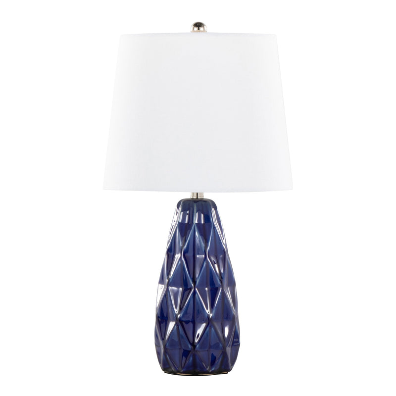 Pair of Lumi Source Hex contemporary lamp sets with geometric hexagon-shaped bases and sleek modern design.