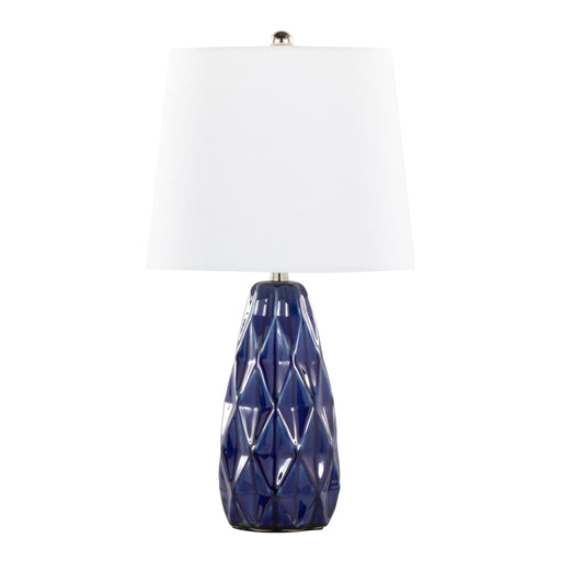 Pair of Lumi Source Hex contemporary lamp sets with geometric hexagon-shaped bases and sleek modern design.