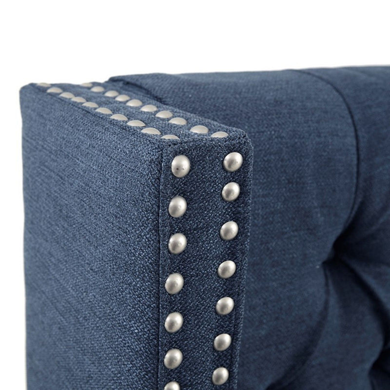 Transitional Upholstery Headboard With Tufted Buttons And Nailhead Trim - R&R Furniture Gallery (Fountain Valley, CA)