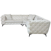 Atronia - Sectional Sofa With 4 Pillows - Beige Fabric - R&R Furniture Gallery (Fountain Valley, CA)