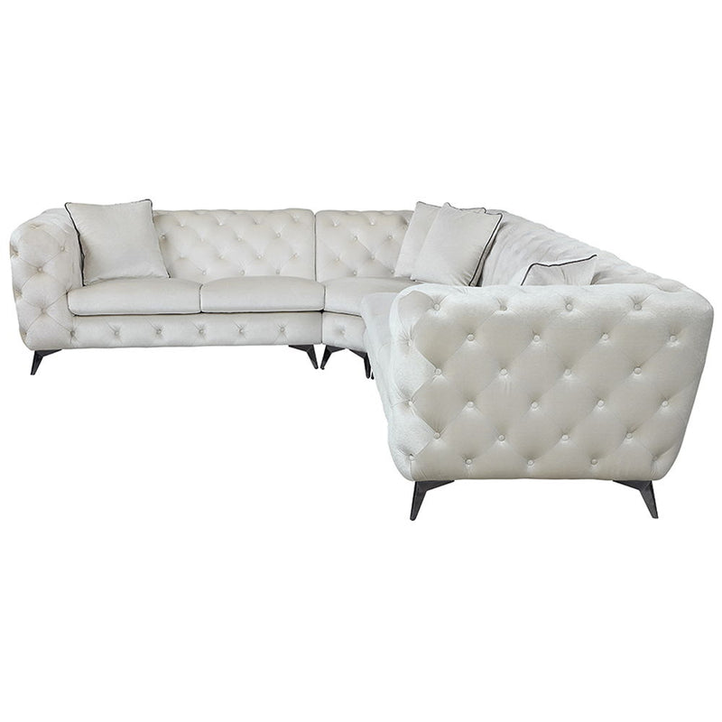 Atronia - Sectional Sofa With 4 Pillows - Beige Fabric - R&R Furniture Gallery (Fountain Valley, CA)