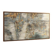 Beige abstract canvas art titled "Behind The Falls" by Uttermost, featuring flowing, textured brushstrokes on a neutral background.