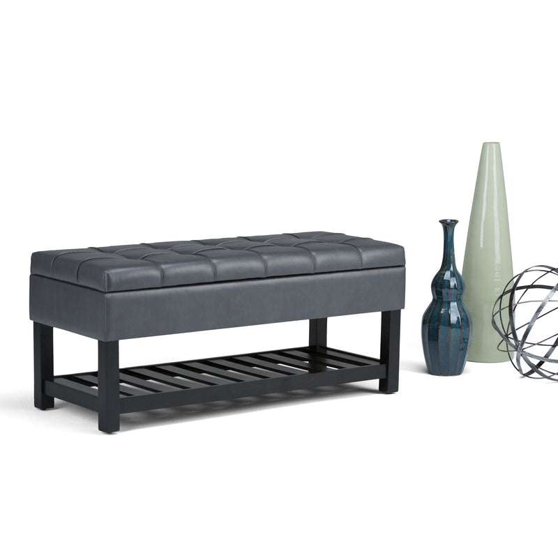Saxon - Upholstered Transitional Storage Ottoman Bench - R&R Furniture Gallery (Fountain Valley, CA)