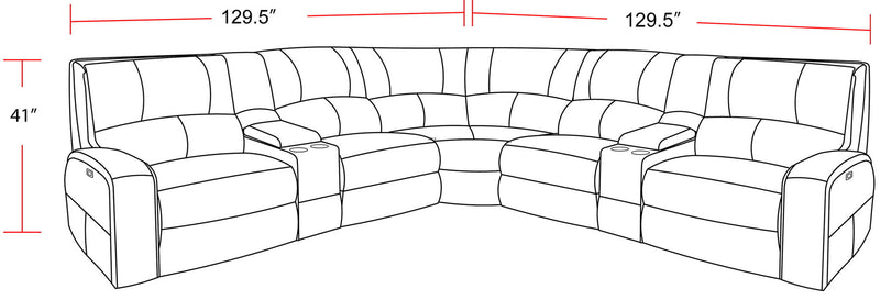 Swift - Power Reclining Sectional - R&R Furniture Gallery (Fountain Valley, CA)