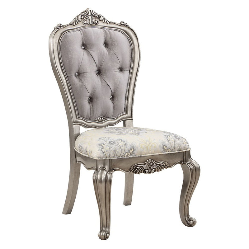 Ariadne - Side Chair (Set of 2) - Velvet & Antique Platinum - R&R Furniture Gallery (Fountain Valley, CA)