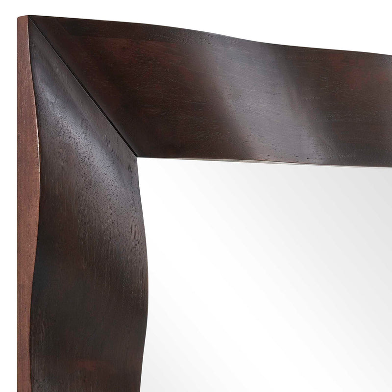 Wrinkle - Wavy Wood Mirror - Woodtone