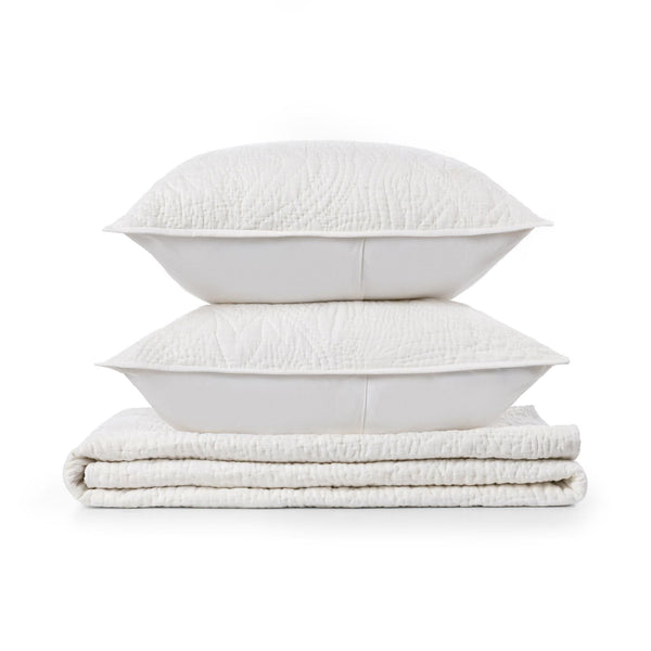 Berkshire - 3 Piece Queen Quilt Set - Linen Cloud
