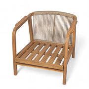 Outdoor Lounge Chair With Woven Backrest, Solid Wood Frame, Comfortable Cushions - R&R Furniture Gallery (Fountain Valley, CA)