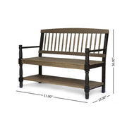 Slatted Bench With Built In Shelf - R&R Furniture Gallery (Fountain Valley, CA)
