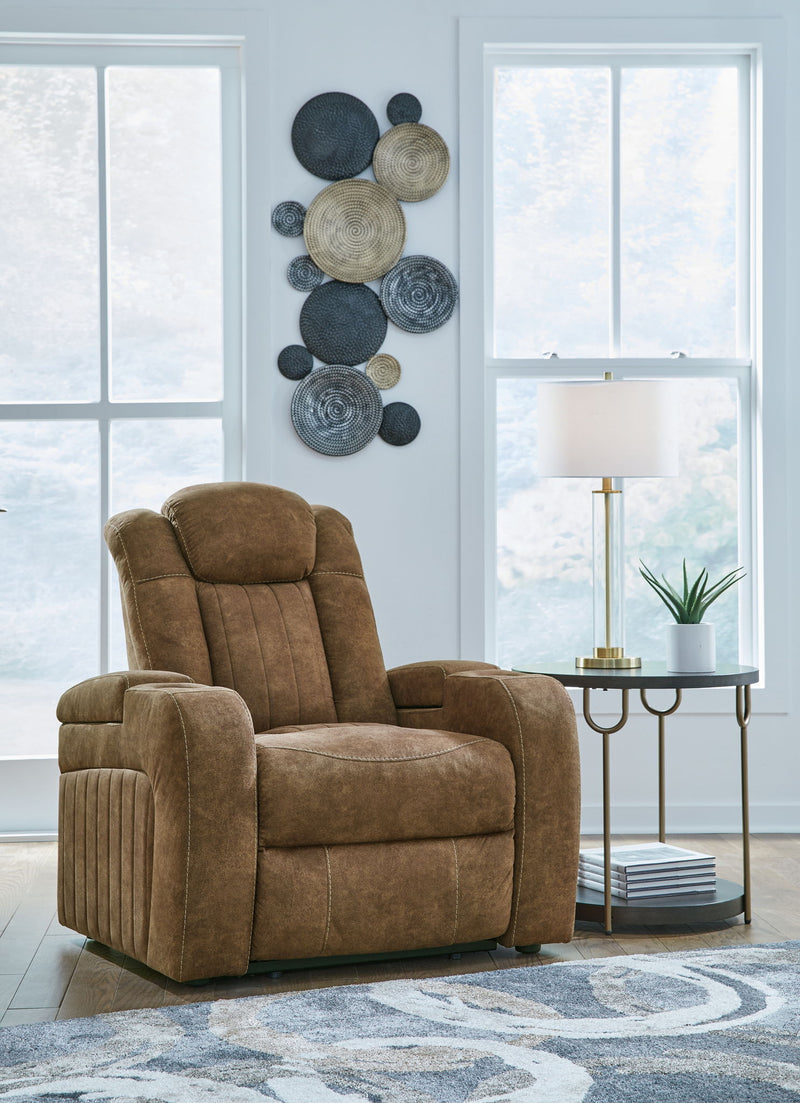 Wolfridge - Power Recliner/Adj Headrest - Brindle - R&R Furniture Gallery (Fountain Valley, CA)
