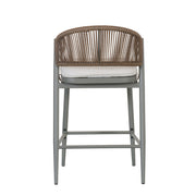 Outdoor 26" Counter Height Metal Frame Counter Stools With Scallop Shaped Backrest & Water Resistant Cushions - R&R Furniture Gallery (Fountain Valley, CA)