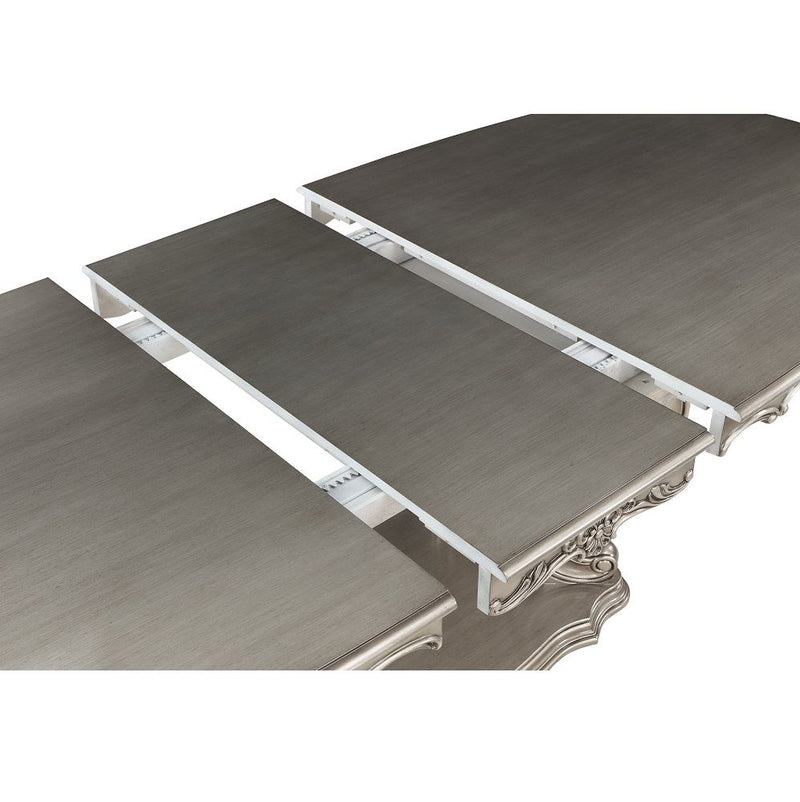 Ariadne - Dining Table With Pedestal - Antique Platinum - R&R Furniture Gallery (Fountain Valley, CA)