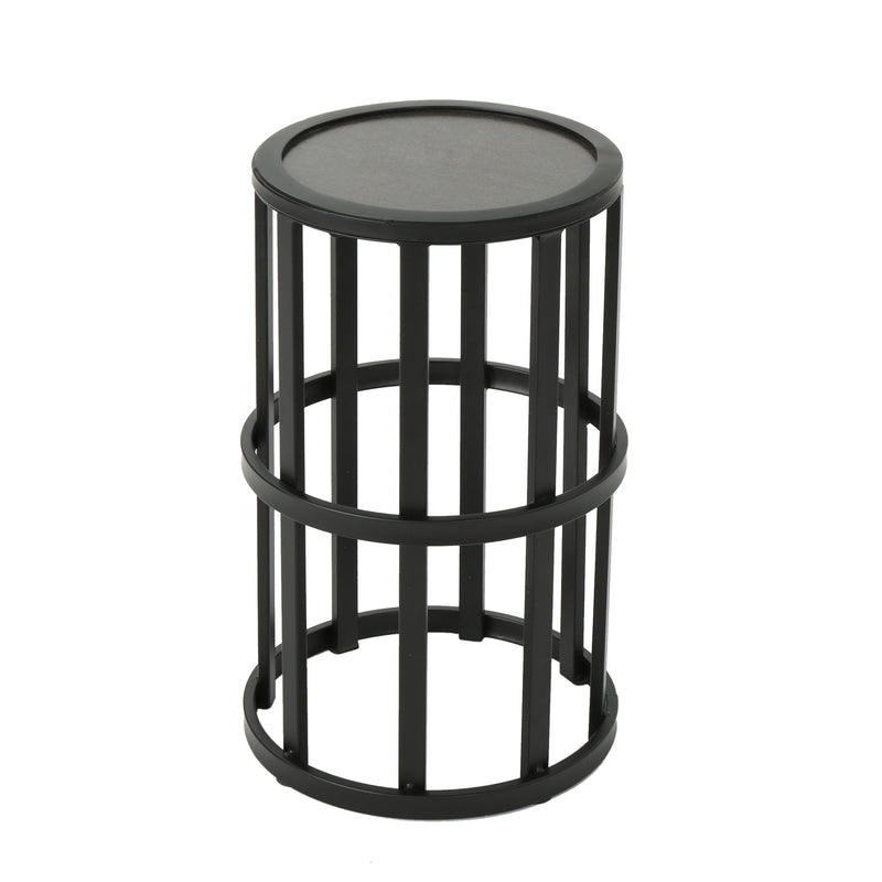 Outdoor Powder Coated Side Table - Gray - R&R Furniture Gallery (Fountain Valley, CA)