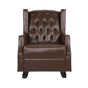 Amedou - Contemporary Tufted Wingback Rocking Chair - Dark Brown - R&R Furniture Gallery (Fountain Valley, CA)