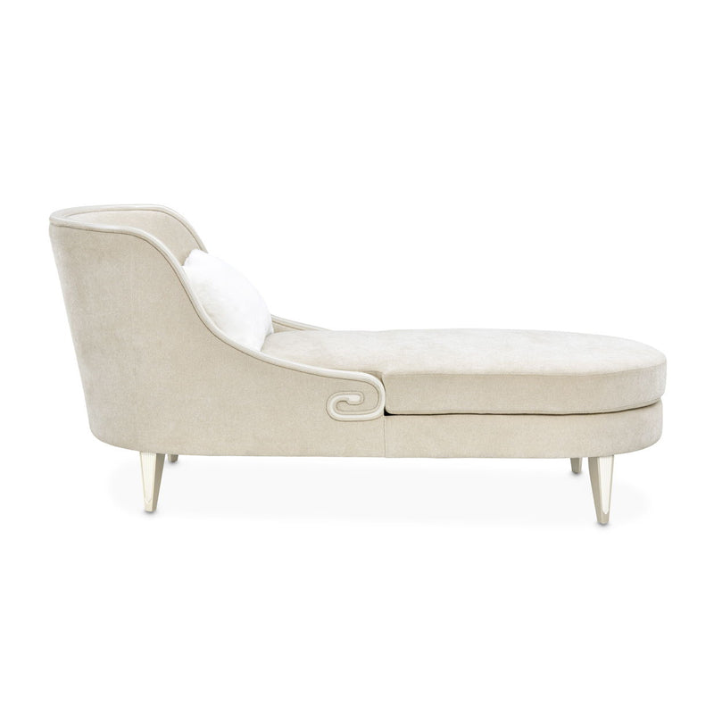 La Marisia - Chenille Chaise - Tranquil / Light Champagne - R&R Furniture Gallery (Fountain Valley, CA)