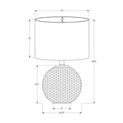Modern gray and cream table lamp from 8th Street with a sleek design, perfect for stylish home lighting.