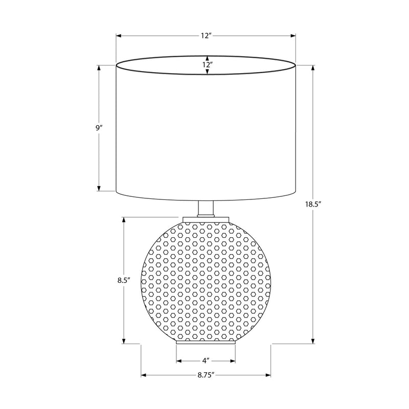 Modern gray and cream table lamp from 8th Street with a sleek design, perfect for stylish home lighting.